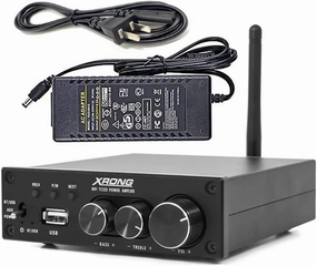 XRONG TC12D Bluetooth 5.2 Stereo Audio Receiver Amplifier 2.1 CH Mini Hi-Fi Class D TDA7498E Integrated Amp 320 Watts U-Disk Player for Home Passive Speakers Powered Subwoofer with Power Supply integrated amplifier,stereo receiver,hi-fi amp combo,