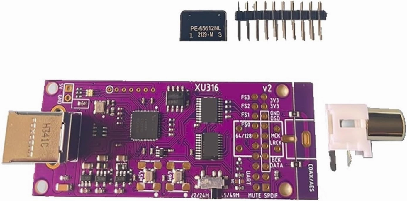 XU316 USB Digital Audio Interface IIS and Coaxial Output Support MQA 384K(With coaxial output)
