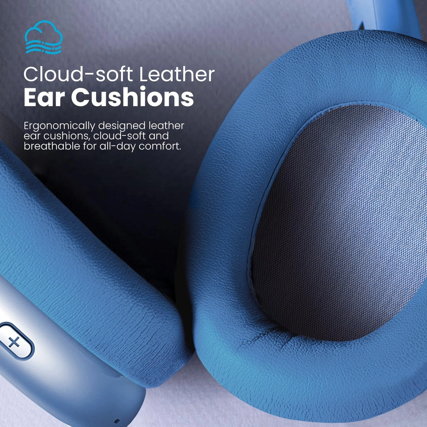 Y01 Wireless Over Ear Headphones, Noise Canceling Bluetooth 5.3 Headphones with Microphones,Hi-Res Audio,48H Playtime,Foldable,Breathable Soft Earpads for iOS/Android/Samsung/PC-Blue