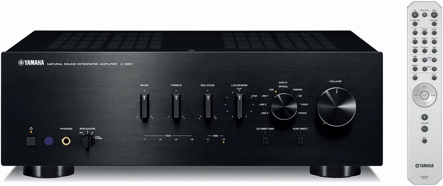 Yamaha A-S801BL Natural Sound Integrated Stereo Amplifier (Black) (Renewed) integrated amplifier,stereo receiver,hi-fi amp combo,