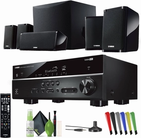 Yamaha Audio YHT-4950U 4K Ultra HD 5.1-Channel Home Theater System with 8" 50W RMS Powered Subwoofer Speakers, AV Receiver, True Surround Sound with Bluetooth Music Streaming (Black) surround sound system,cinema audio kit,5.1 surround package,