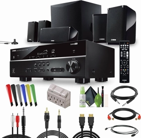 Yamaha Audio YHT-4950U 4K Ultra HD 5.1-Channel Home Theater System with 8" 50W RMS Powered Subwoofer Speakers, True Surround Sound, AV Receiver and Bluetooth Music Streaming Bundle with Accessories surround sound system,cinema audio kit,5.1 surround p