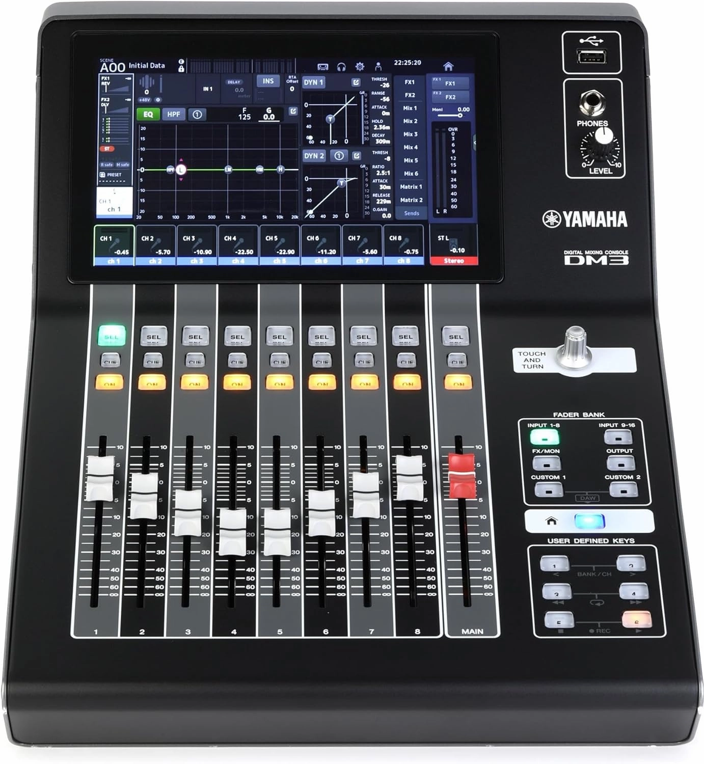 Yamaha DM3-D 22 Channel Ultracompact Digital Mixing Console With Dante mixer console,audio mixing desk,DJ console,