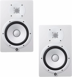 Yamaha HS Series HS8W - 8 Inch 2-Way 60W Bass-Reflex Bi-Amplified Nearfield Studio Monitor (Pair) in White with 1 Year Free Extended Warranty studio monitors,nearfield speakers,mixing reference monitors,