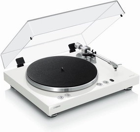 Yamaha MusicCast Vinyl 500 Wi-Fi Turntable, White direct-drive turntable,DJ turntable,hi-torque vinyl deck,