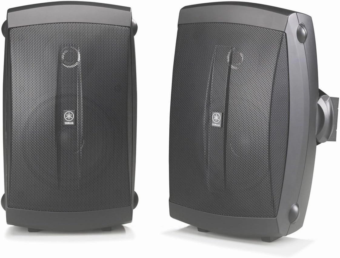 YAMAHA NS-AW150BL 2-Way Indoor/Outdoor Speakers (Pair, Black) - Wired bookshelf speakers,compact stereo speakers,hi-fi shelf speakers,