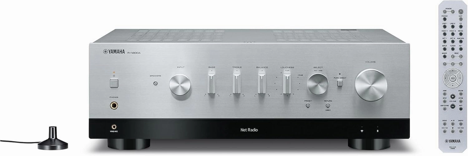 Yamaha R-N800A Network Receiver with Phono and Built-in DAC, Silver