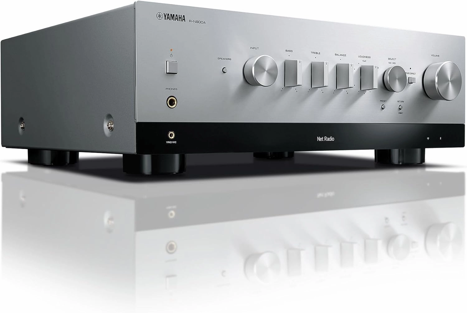 Yamaha R-N800A Network Receiver with Phono and Built-in DAC, Silver integrated amplifier,stereo receiver,hi-fi amp combo,