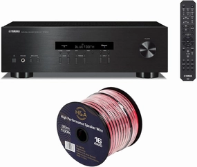 YAMAHA R-S202BL Stereo Receiver with Bluetooth   H&A 16 AWG Speaker Wire Cable (100' Spool) AV receiver,surround receiver,home theater amplifier,