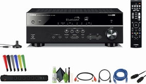 Yamaha RX-V385 5.1-Channel Surround Sound 4K Ultra HD AV Receiver with Bluetooth Home Theater System Bundle with Accessories AV receiver,surround receiver,home theater amplifier,