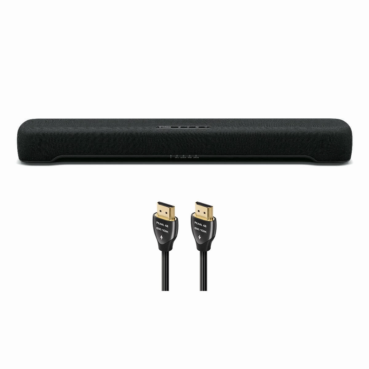 Yamaha SR-C20A Compact Sound Bar with Built-In Subwoofer with 8K-10K 48Gbps HDMI Cable - 2.46 ft. (.75m) Soundbars,TV Sound Systems,Bar Speakers