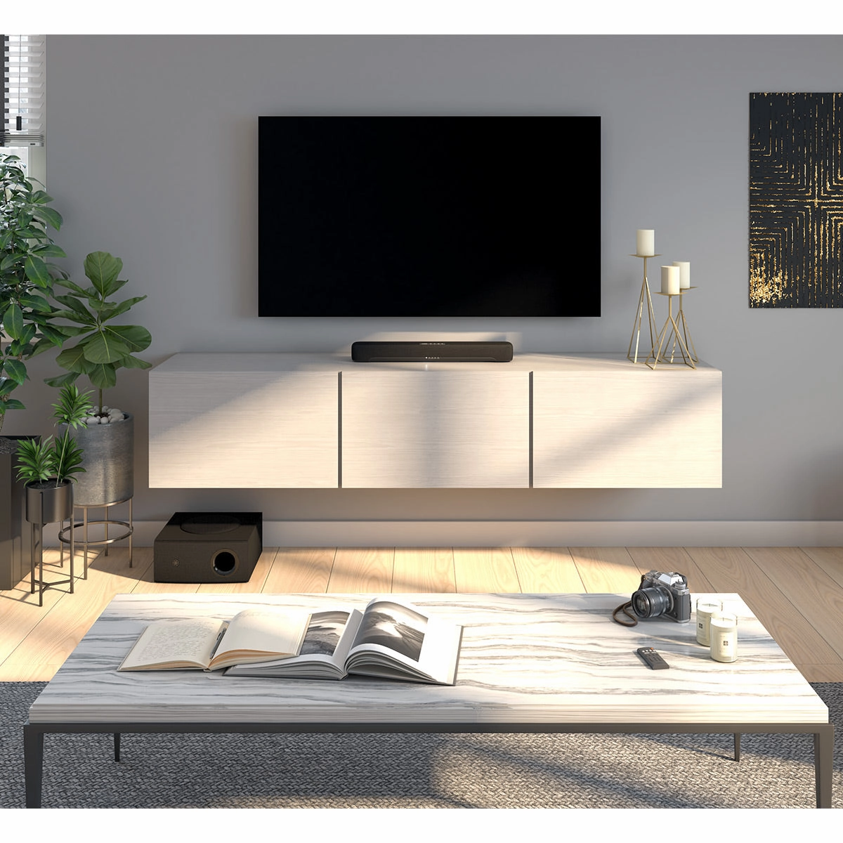 Yamaha SR-C30A 2.1 Channel Compact Sound Bar System with Wireless 50W Subwoofer