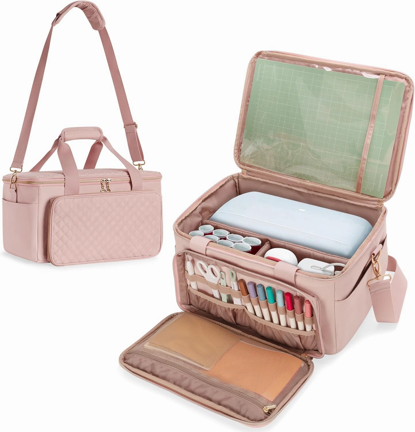 YARWO Carrying Bag Compatible with Cricut Joy Xtra Smart Cutting Machine, Portable Craft Travel Case Fit for Cricut Joy Xtra, Cricut Mat 8.5"x12, Vinyl, Scrapbook Tool Accessories,Dusty Rose(Patented) vinyl accessories,turntable parts,record player to