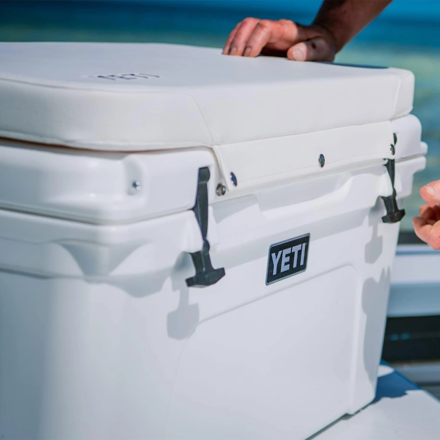 YETI Tundra Cooler Seat Cushion, Marine Vinyl White