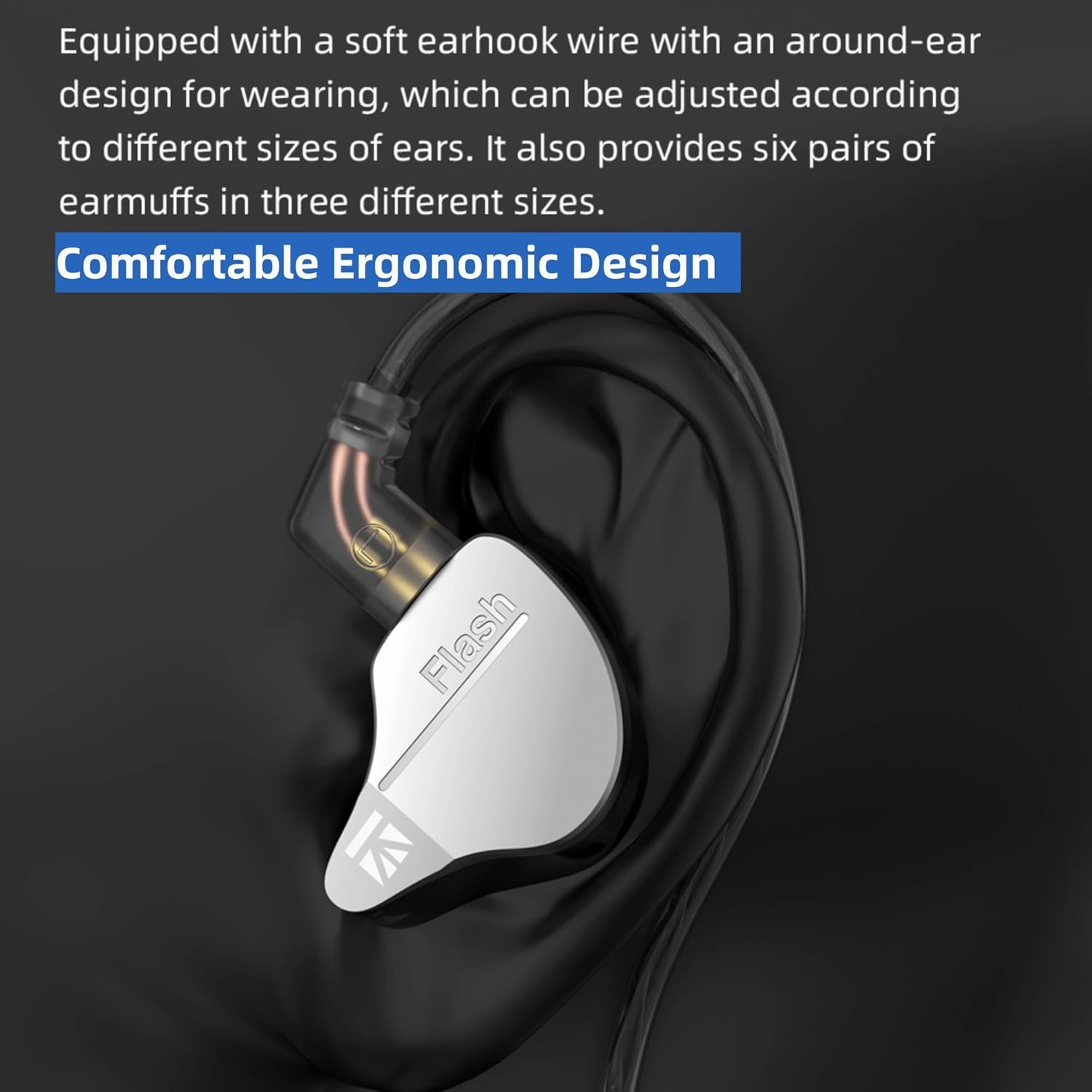 YINYOO KBEAR Flash Wired Earbuds, Gaming Earbuds, 3.5mm Plug in Ear Headphones, 1DD 1BA Hybrid in Ear Monitors, IEM Earphones with Tangle-Free Cable for Laptop PC Computer (Without mic, Blue)