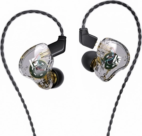 YINYOO KBEAR KS1 in Ear Monitor Bass Earbuds Wired Earbuds,Clear Sound Stereo Headphones, Vocals Forwards High Resolution Noise Canceling HiFi Earphones, Detachable Cable for Singers in-ear monitors,hi-fi IEMs,studio earphones,