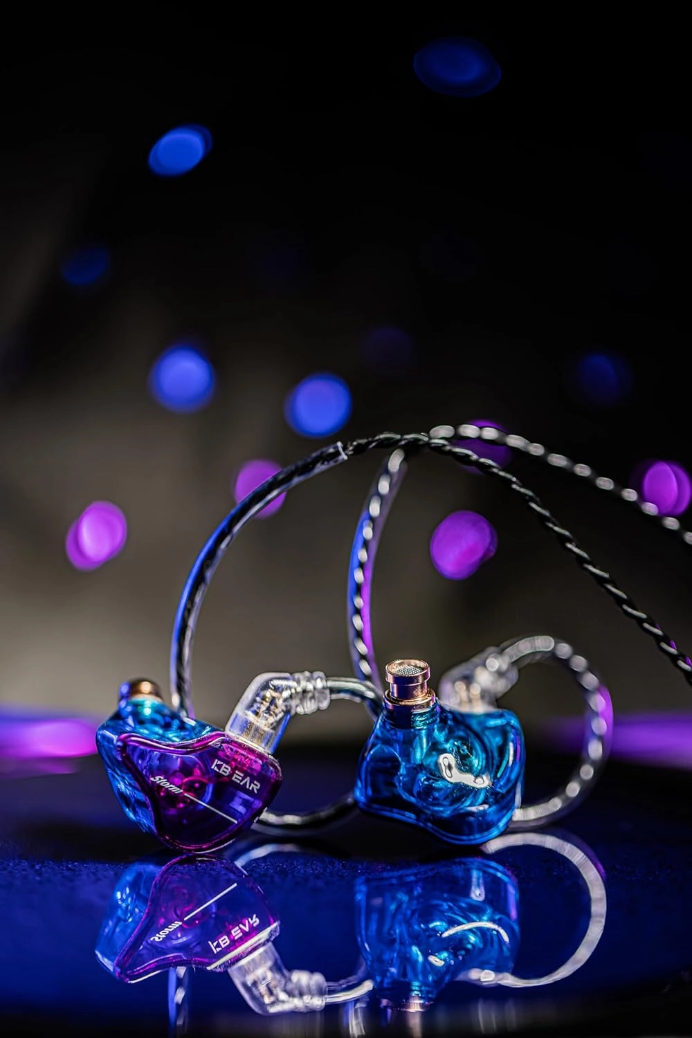 YINYOO KBEAR Storm Professional in Ear Monitor Earphones for Singers Drummers Musicians Bassists, Custom Wired Earbuds in Ear Headphones IEM, Hi Res Detachable OFC Silver-Plated Cable