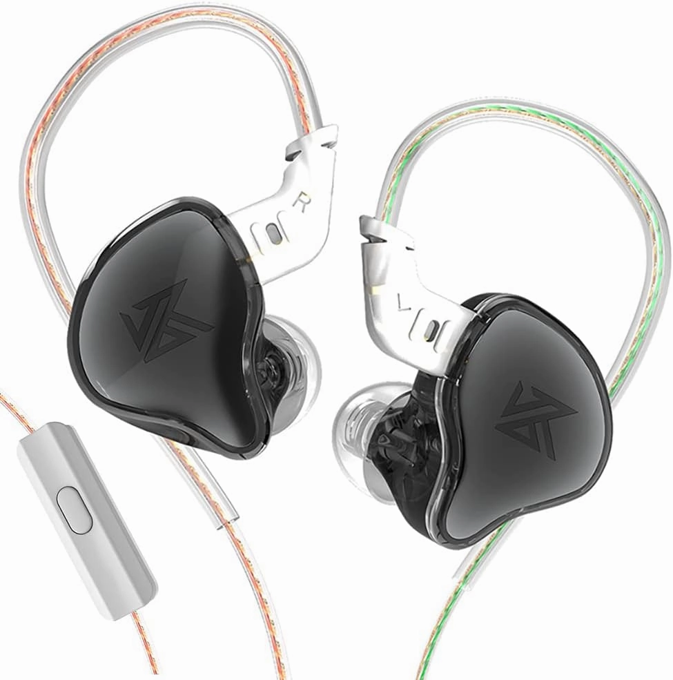 YINYOO KZ EDC Earbuds Wired in Ear Earphones Comfortable Headphones with 10mm Dynamic Driver, 3.5mm Plug Cable for Android Sports (with mic, Black) in-ear monitors,hi-fi IEMs,studio earphones,