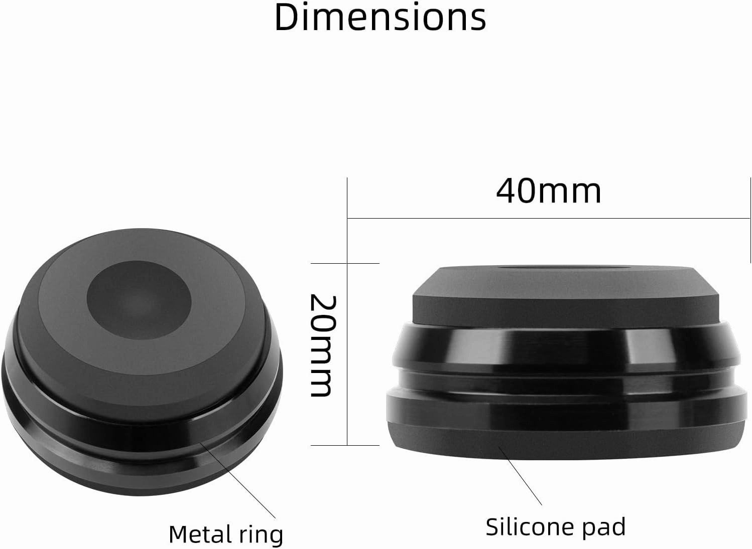 Yinyu Isolation Feet for Speakers & Subwoofers, Aluminum/Silicone Isolation Pad Feet  Set of 4,Subwoofer Isolation Feet Amplifier feet,Stand Foot Mat Shock Absorber for Audio CD AMP HiFi Subwoofer