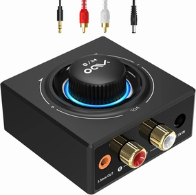 YMOO B06T3 Bluetooth 5.3 Receiver, 100ft RCA Bluetooth Audio Adapter for 3.5mm Jack AUX HiFi Home Stereo/Speaker from Smartphone/Tablet/Laptop,Dual Link for Two Speakers,SBC AAC Audio wireless audio bridge,Bluetooth transmitter,WiFi audio link,