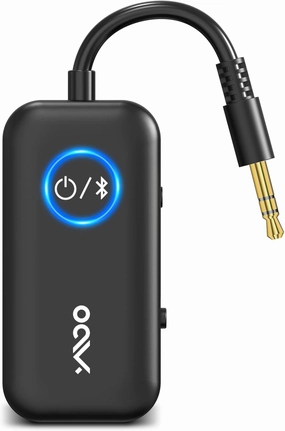 YMOO Bluetooth 5.3 Transmitter Receiver for TV/Airplane to 2 Headphones, Wireless Audio Adapter with Aptx/Aptx-HD Low Latency (<40ms), Aux Connector for Home Stereo/Bluetooth Earbuds/PC/Gym wireless audio bridge,Bluetooth transmitter,WiFi audio link,
