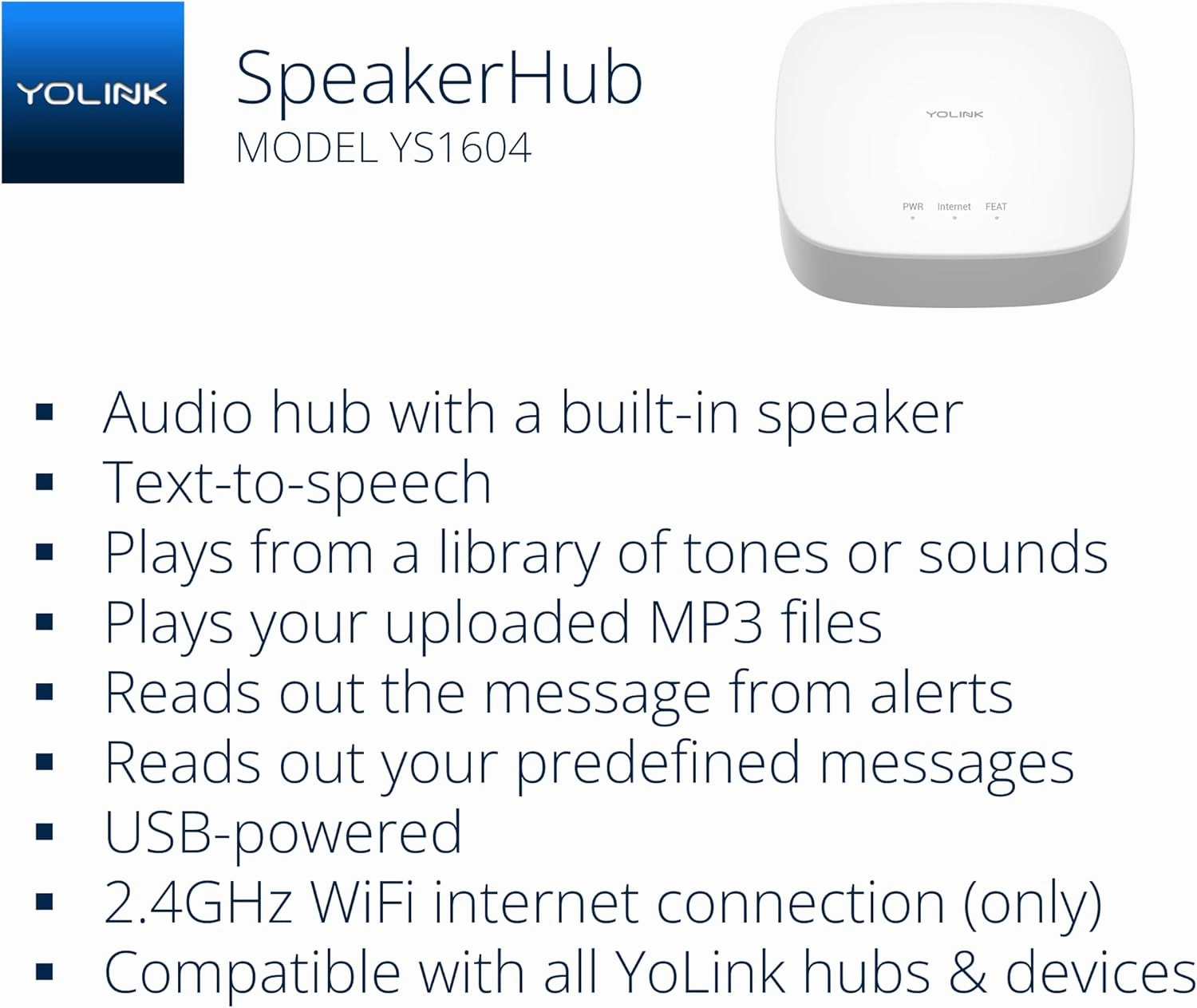 YoLink LoRa Smart Door Sensor Starter Kit: SpeakerHub Audio Hub & (3) Door Sensors - Up to 1/4 Mile Open-Air Range, Door Left-Open Reminders, up to 5 Year Battery Life, Alexa, IFTTT, Home Assistant