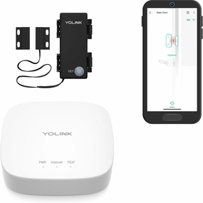 YoLink LoRa Smart Outdoor Contact Sensor & Hub Starter Kit, Gate & Shed Door Sensor, Universal Contact-Closure Sensor, Email/SMS/Push Alerts, 1/4 Mile Open Air Range, Alexa, IFTTT, Home Assistant smart audio hub,voice control speaker,Alexa compatib