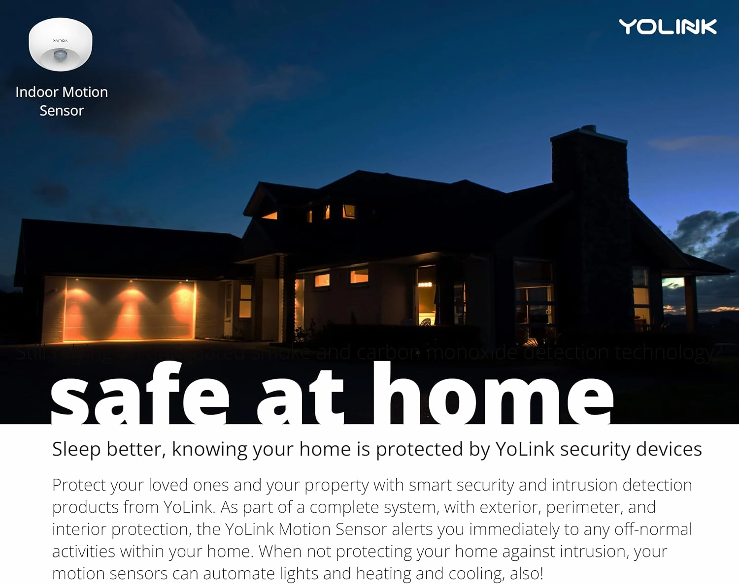 YoLink SpeakerHub & One Motion Sensor Smart Home and Security Kit  Audio Hub Plays Tones/Sounds, Spoken Messages, LoRa-Powered  Mile Range, WiFi Required