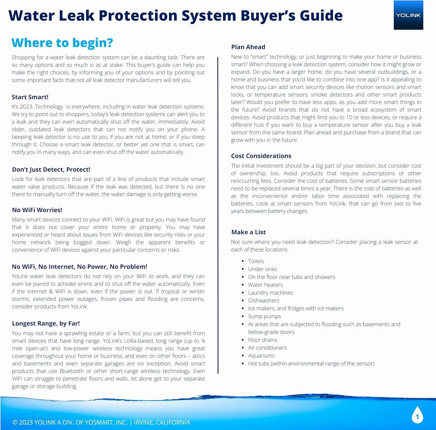 YoLink Water Leak Detection Starter Kit, w/SpeakerHub Audio/Talking Hub & Water Leak Sensors, LoRa Up to 1/4 Mile Open-Air Range, SMS/Text, Email & Push Notifications, w/Alexa, IFTTT, Home Assistant