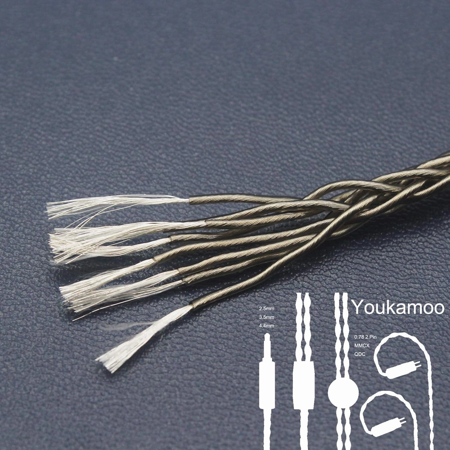 Youkamoo 2.5mm Balanced Earphone Cable, Earphone Replacement Cable Compatible with ZSN Pro ZS10 Pro NF2u KZ ZSX Recessed 2pin IEMs (QDC)