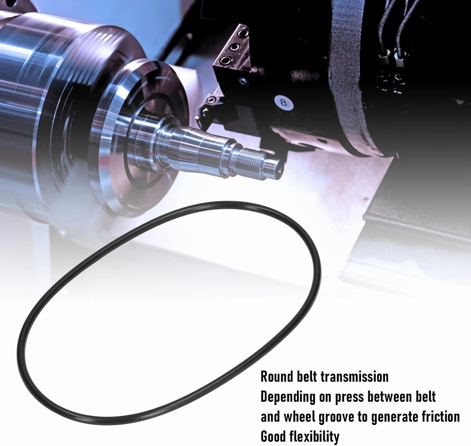 YWBL-WH 5PCS Round Rubber Motor Belts, 5mm Diameter Transmission Belt Engine Drive Belts for Industrial Mechanical Equipment (5405-0005-0494)