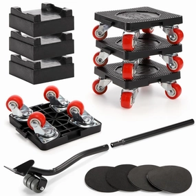ZEAYEA Set of 12 Furniture Mover with Wheels and Lifter, 550 Lbs Load Capacity Furniture Dolly Movers, 360 Rotation Move Tools Lifting Equipment for Moving Furniture, Sofa, Cabinet, Refrigerator equipment cabinet,AV gear cabinet,component enclosure,