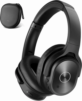 ZIHNIC Active Noise Cancelling Headphones, 40H Playtime Wireless Bluetooth Headset with Deep Bass Hi-Fi Stereo Sound,Comfortable Earpads for Travel/Home/Office (Black) noise cancelling headphones,ANC headphones,travel headphones,