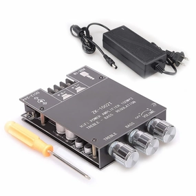 ZK-1002T Bluetooth Amplifier Board with Treble and Bass Control 2.0 Channel Class-D Amplifier 100W 100W Power Output Component Amplifiers integrated amplifier,stereo receiver,hi-fi amp combo,