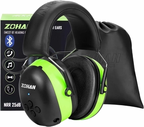 ZOHAN EM037 Bluetooth Hearing Protection,NRR 25dB Noise Reduction Ear Protection with 1500mAh Rechargeable Battery,Headphones with 40H playtime for Mowing, Snowblowing, Construction,Workshops noise cancelling headphones,ANC headphones,travel headphones,