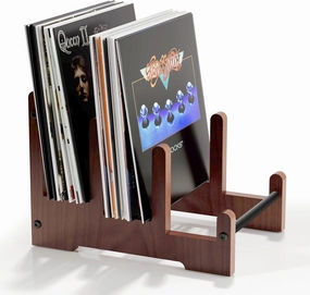 ZUJJAFY Vinyl Record Holder 60LP Record Storage Rack, 3 Tier Album Storage Shelf for Vinyl Records Display, Retro Style Organizer for Magazine, Book, Files (Quick Assembly, Brown) vinyl storage,record holder,LP organizer,